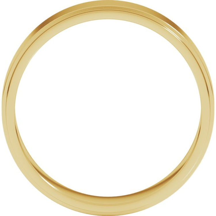 14K Yellow Gold 5 mm Stepped-Edge Flat Band Size 10.5