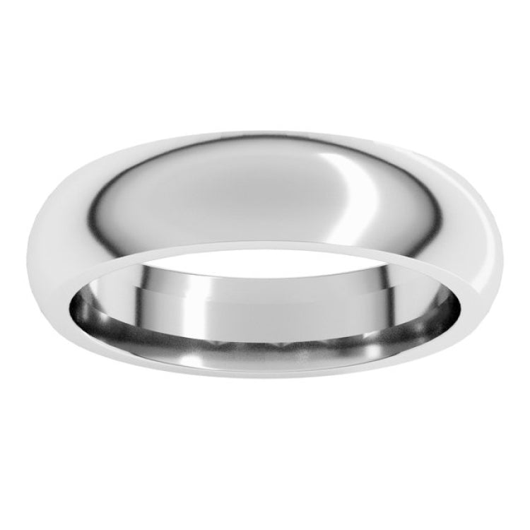 Platinum 5 mm Comfort-Fit Half Round Band Size 9.5