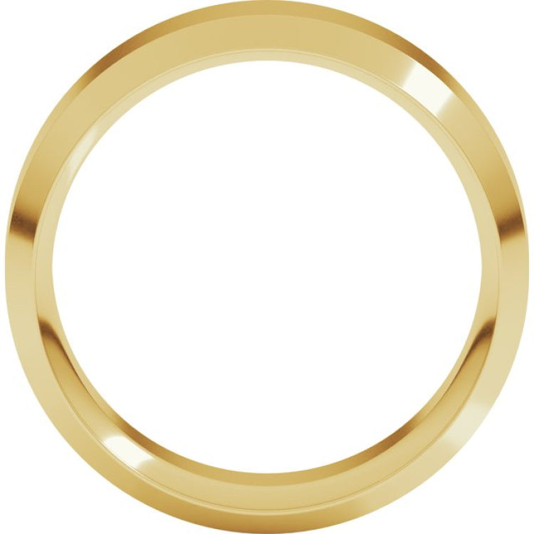 14K Yellow Gold 8 mm Beveled-Edge Comfort-Fit Flat Band Size 10