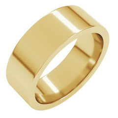 10K Yellow Gold 7 mm Comfort-Fit Flat Band Size 10.5