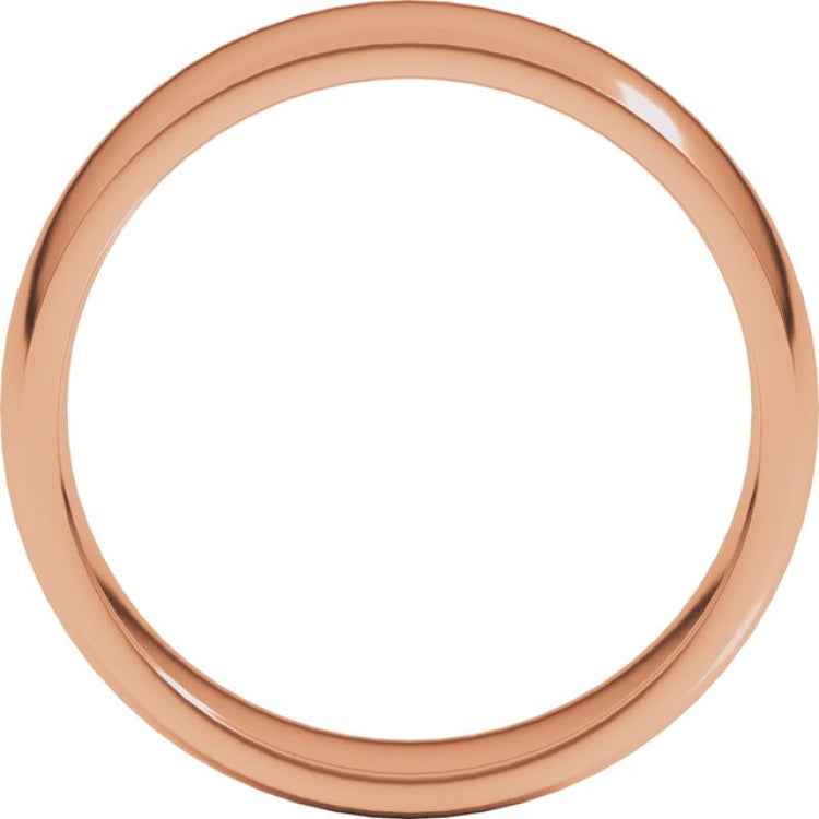 14K Rose Gold 6 mm Lightweight Comfort-Fit Half Round Band Size 8.5