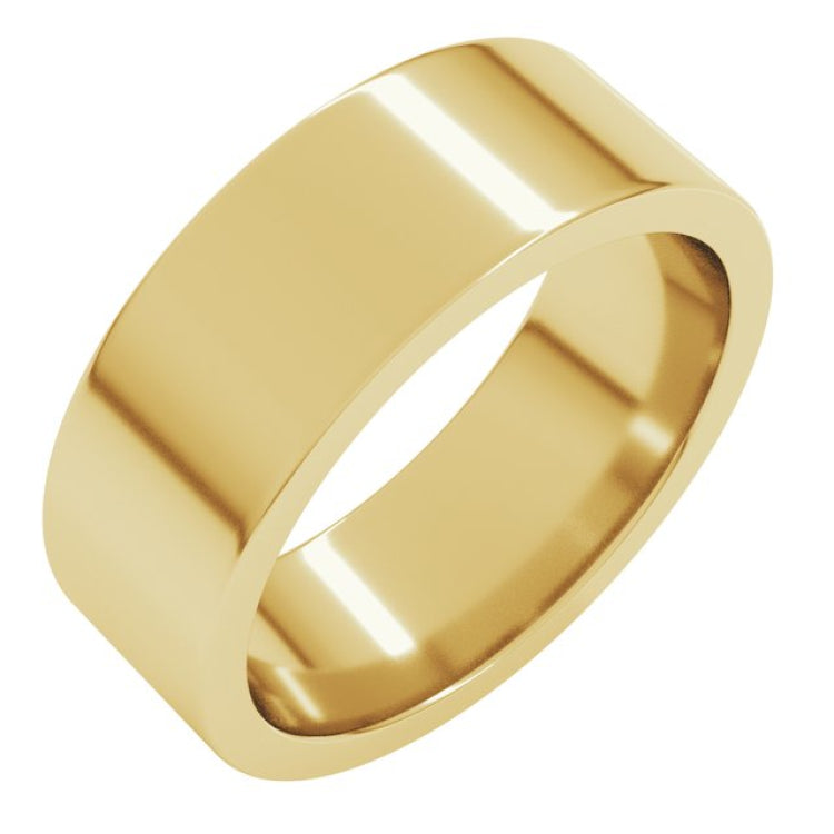 14K Yellow Gold 7 mm Comfort-Fit Flat Band Size 9.5