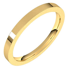 14K Yellow Gold 2 mm Comfort-Fit Flat Band Size 7