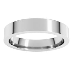 14K White Gold 4 mm Comfort-Fit Flat Band Size 13