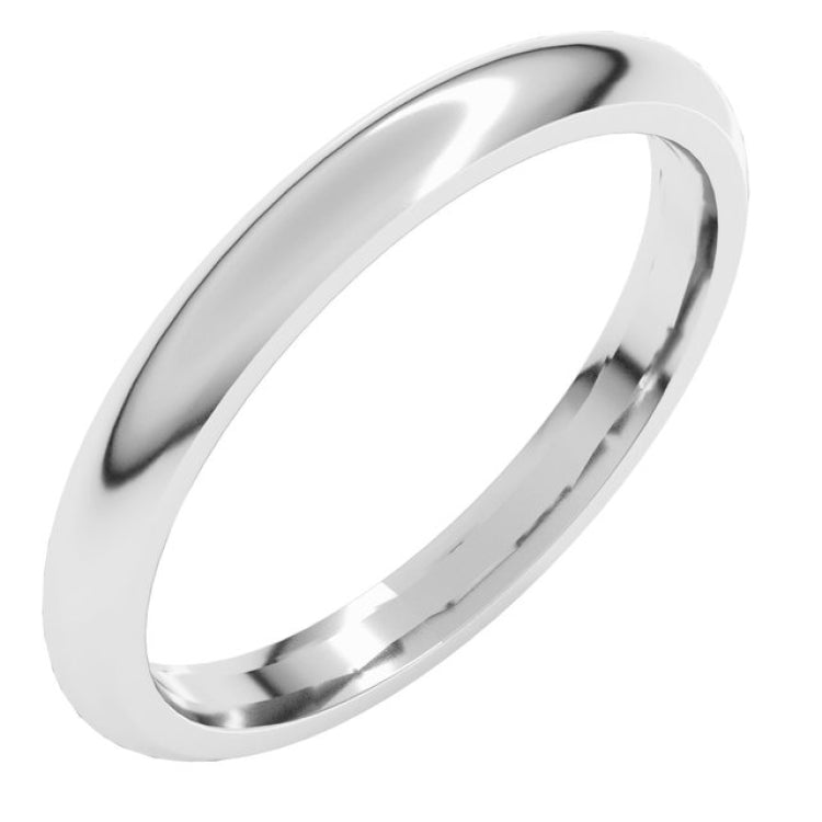 Platinum 2.5 mm Comfort-Fit Half Round Band Size 4.5