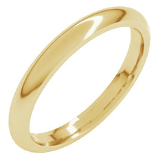 14K Yellow Gold 2.5 mm Comfort-Fit Half Round Band Size 10.5