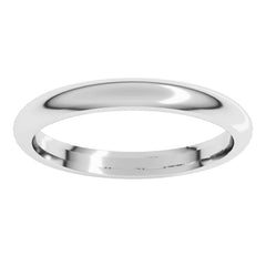14K White Gold 2.5 mm Comfort-Fit Half Round Band Size 7