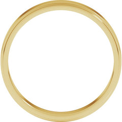 14K Yellow Gold 4 mm Stepped-Edge Flat Band Size 10