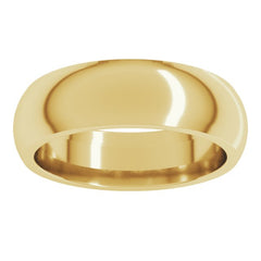 14K Yellow Gold 6 mm Comfort-Fit Half Round Band Size 5