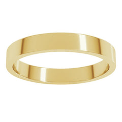 14K Yellow Gold 3 mm Flat Band Size 10