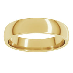 14K Yellow Gold 4.5 mm Lightweight Comfort-Fit Half Round Band Size 10