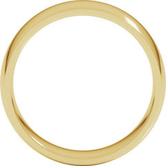14K Yellow Gold 6.5 mm Lightweight Comfort-Fit Half Round Band Size 10