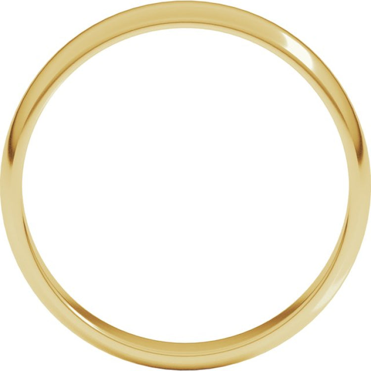 14K Yellow Gold 4 mm Lightweight Half Round Band Size 10