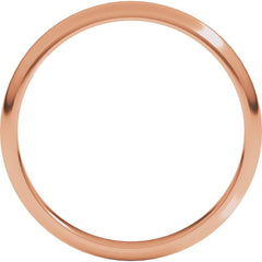 14K Rose Gold 2.5 mm Half Round Band Size 7.5
