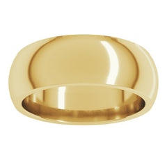 10K Yellow Gold 7 mm Comfort-Fit Half Round Band Size 10.5