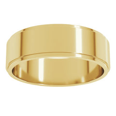 10K Yellow Gold 6 mm Stepped-Edge Flat Band Size 8.5