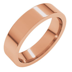 14K Rose Gold 5 mm Comfort-Fit Flat Band Size 7