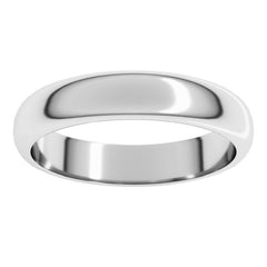 14K White Gold 4 mm Half Round Band Size 8.5