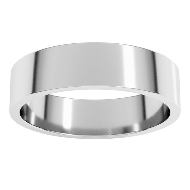 14K White Gold 5 mm Flat Band Size 7.5