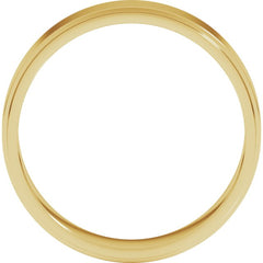 14K Yellow Gold 5 mm Stepped-Edge Flat Band Size 8.5