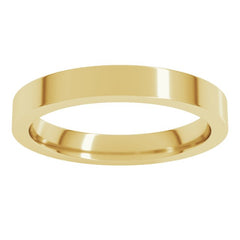 14K Yellow Gold 3 mm Comfort-Fit Flat Band Size 11
