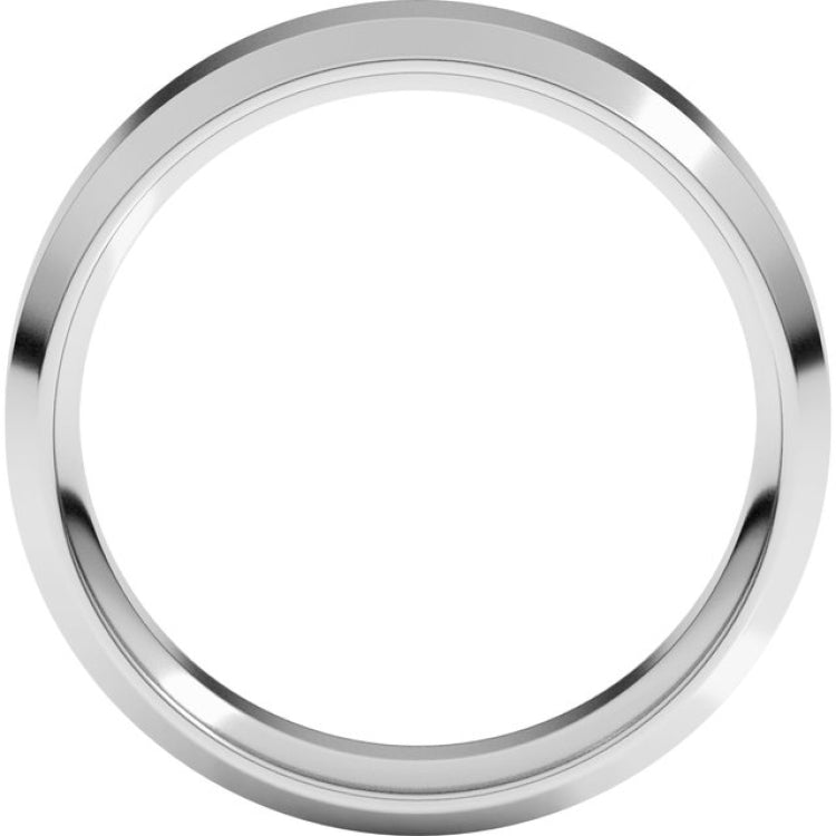 10K White Gold 6 mm Beveled-Edge Comfort-Fit Flat Band Size 10