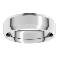 10K White Gold 6 mm Beveled-Edge Comfort-Fit Flat Band Size 10