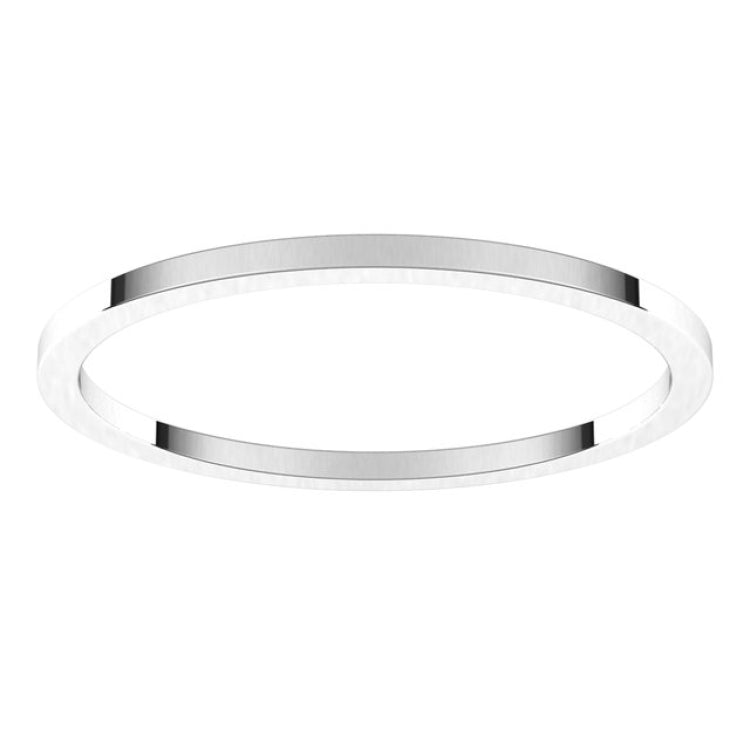 14K White Gold 1 mm Flat Band Size 7
