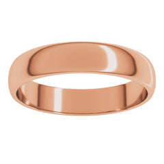14K Rose Gold 4 mm Lightweight Half Round Band Size 6.5