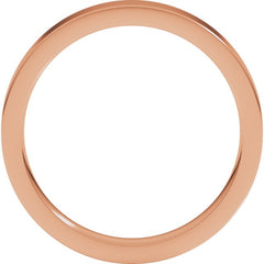 14K Rose Gold 3 mm Comfort-Fit Flat Band Size 5