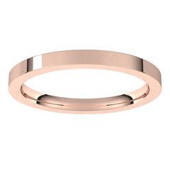 14K Rose Gold 2 mm Comfort-Fit Flat Band Size 7