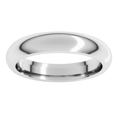 Sterling Silver 4 mm Comfort-Fit Half Round Band Size 5.5