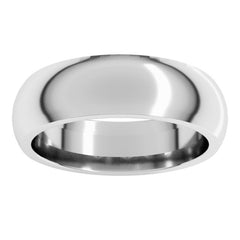 Sterling Silver 6 mm Comfort-Fit Half Round Band Size 10.5