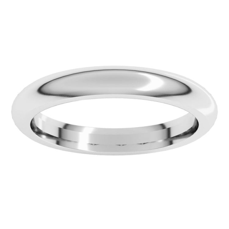 Sterling Silver 3 mm Comfort-Fit Half Round Band Size 11