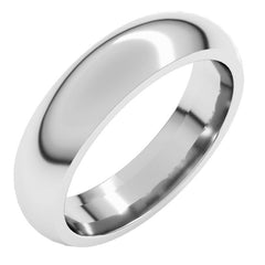Sterling Silver 5 mm Comfort-Fit Half Round Band Size 11.5