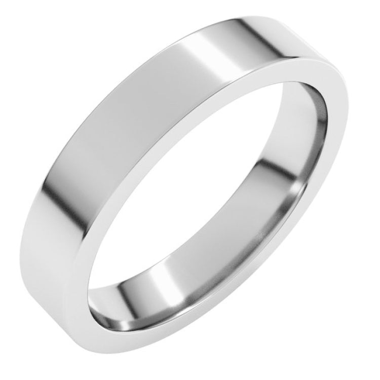 Sterling Silver 4 mm Comfort-Fit Flat Band Size 8