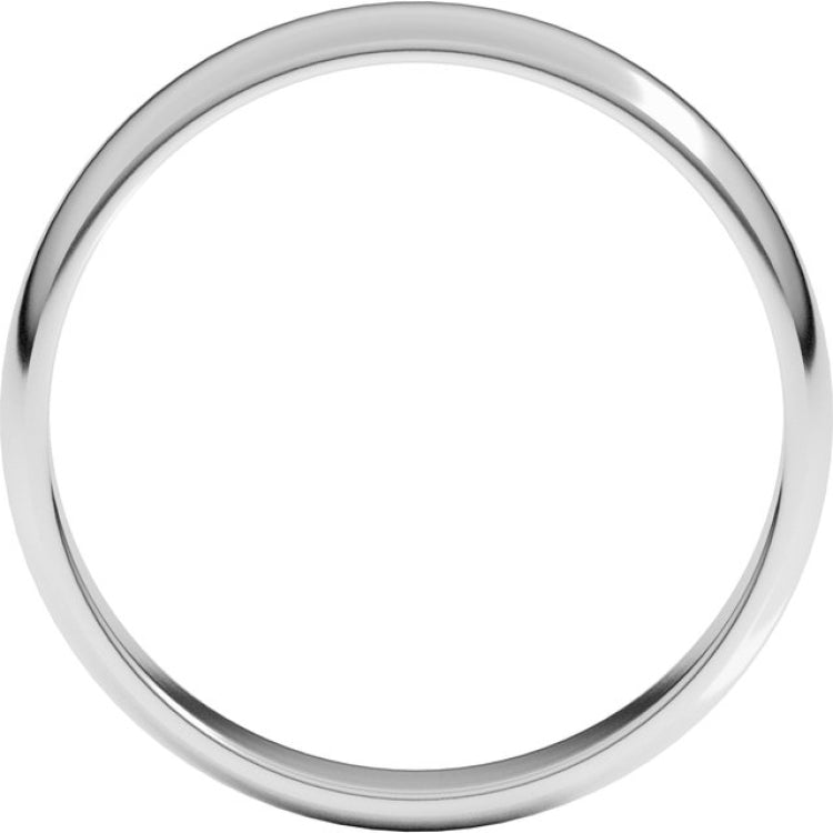 Sterling Silver 4 mm Lightweight Half Round Band Size 11