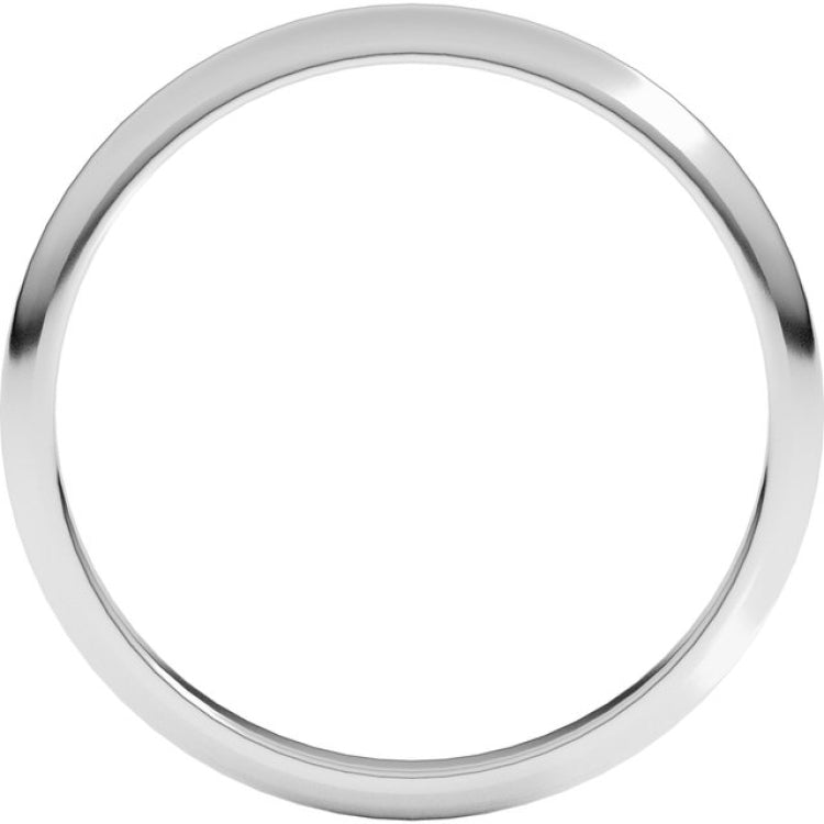 14K White Gold 2 mm Half Round Band Size 2