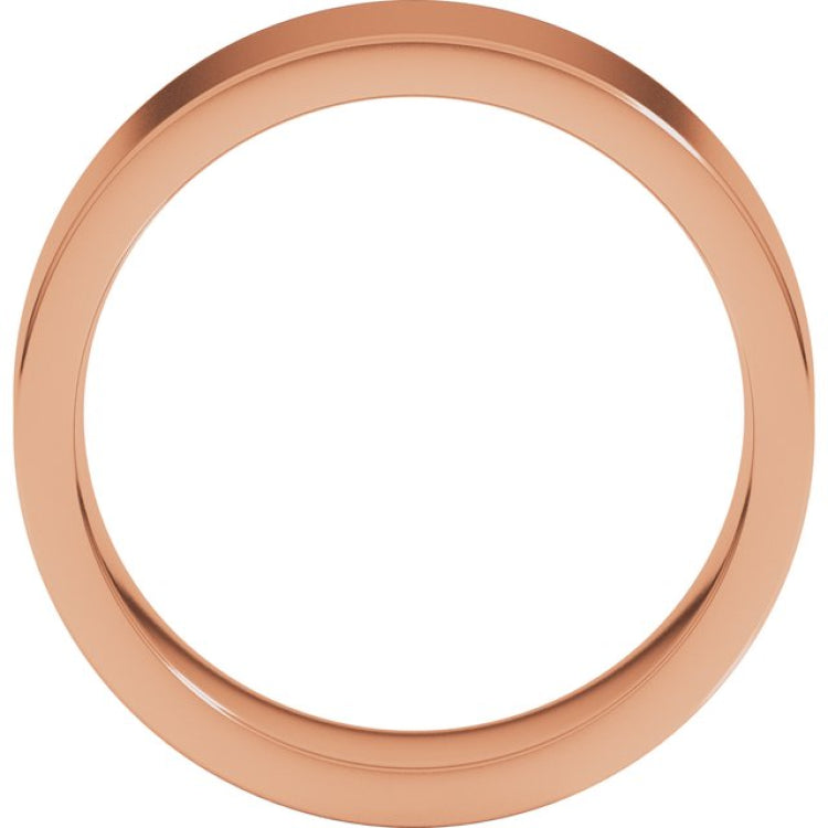 14K Rose Gold 7 mm Comfort-Fit Flat Band Size 9.5