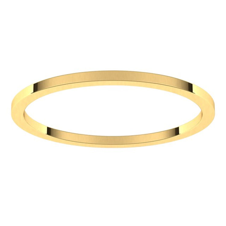14K Yellow Gold 1 mm Flat Band Size 5