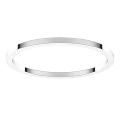 14K White Gold 1 mm Flat Band Size 5
