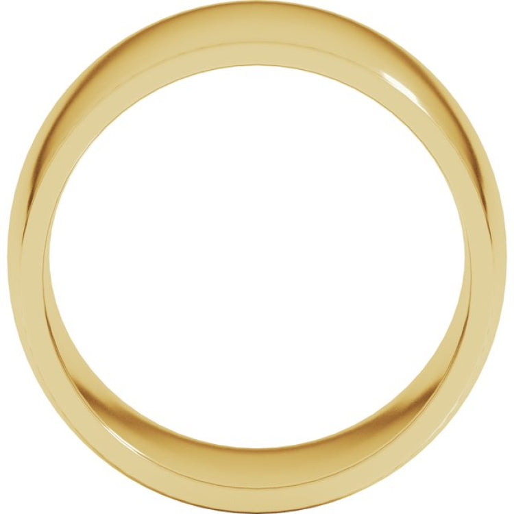 14K Yellow Gold 12 mm Lightweight Comfort-Fit Half Round Band Size 7