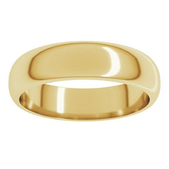 10K Yellow Gold 5 mm Half Round Band Size 8