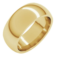 10K Yellow Gold 8 mm Comfort-Fit Half Round Band Size 11