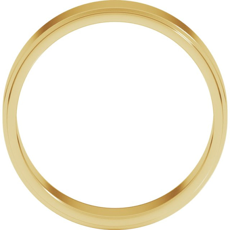 10K Yellow Gold 6 mm Stepped-Edge Flat Band Size 12