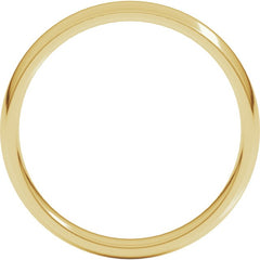 14K Yellow Gold 3.5 mm Lightweight Comfort-Fit Half Round Band Size 8.5
