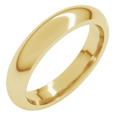 18K Yellow Gold 4 mm Comfort-Fit Half Round Band Size 7.5