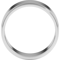 14K White Gold 8 mm Stepped-Edge Flat Band Size 11.5