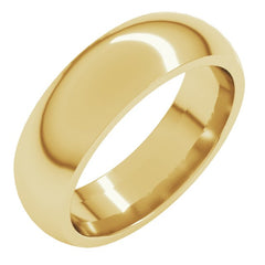10K Yellow Gold 6 mm Comfort-Fit Half Round Band Size 9.5