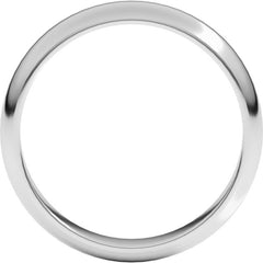 Platinum 4 mm Half Round Band Size 7.5